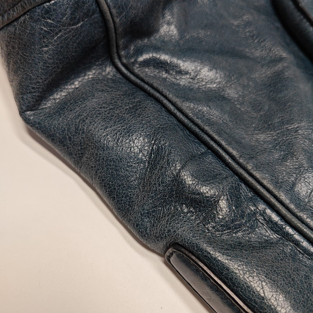 Calfskin Shoulder Bag Blue