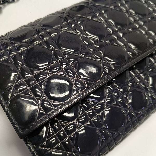 Lady Dior Small Cannage Patent Leather Blue