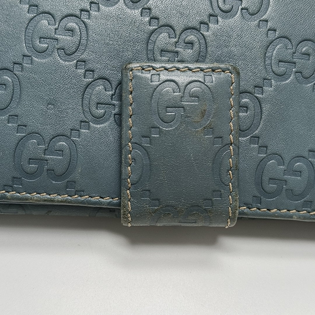 Monogram Leather Wallet Blue