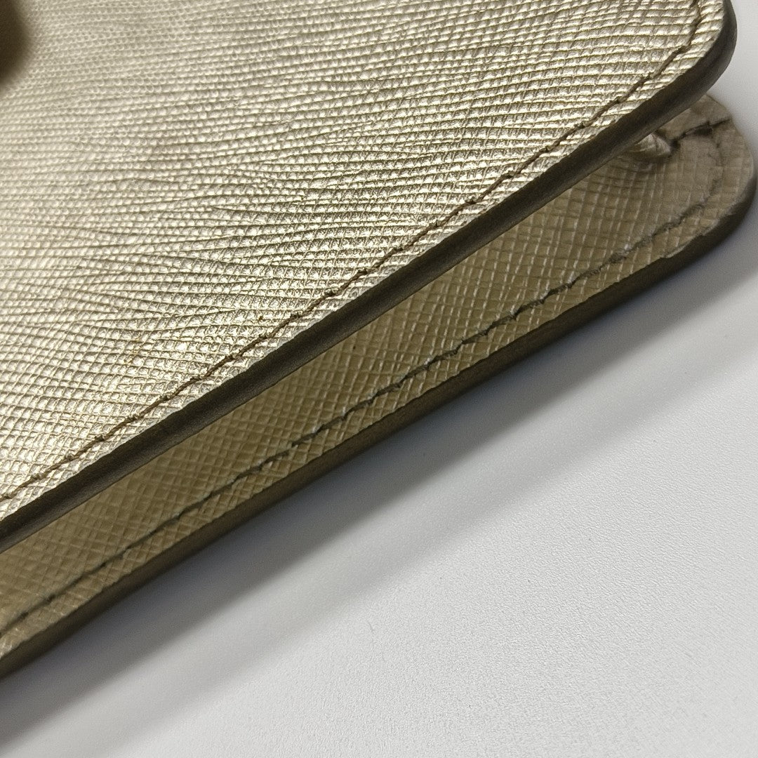 Saffiano Calfskin Shoulder Bag Beige