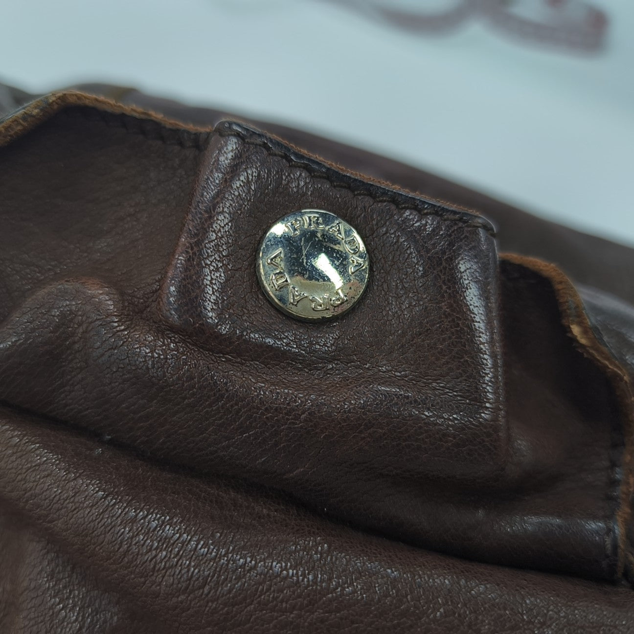 Calfskin Top Handle Bag Brown