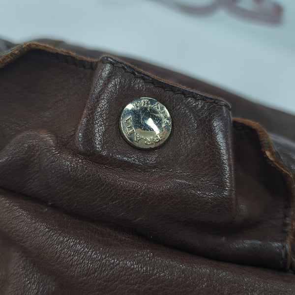 Calfskin Top Handle Bag Brown
