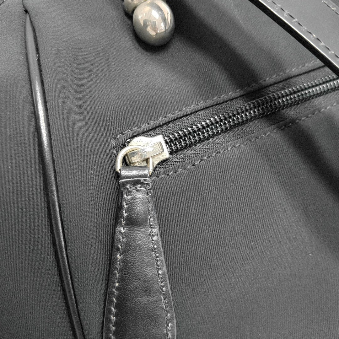 Nylon Top Handle Bag Black