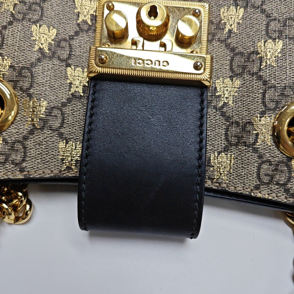 Padlock Small Monogram Coated Canvas Beige