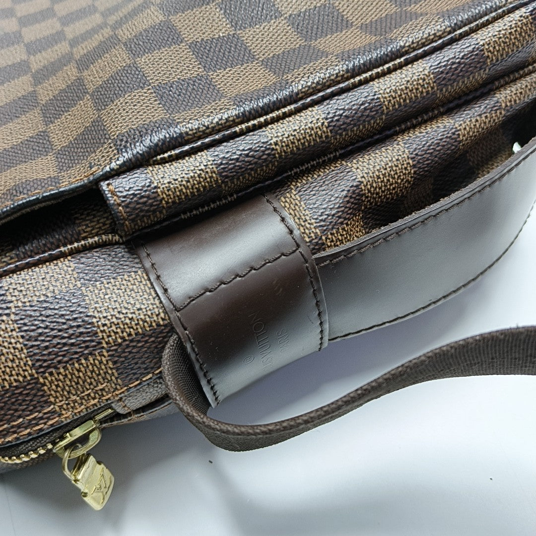 NAVIGLIO Damier Ebene Coated Canvas Brown