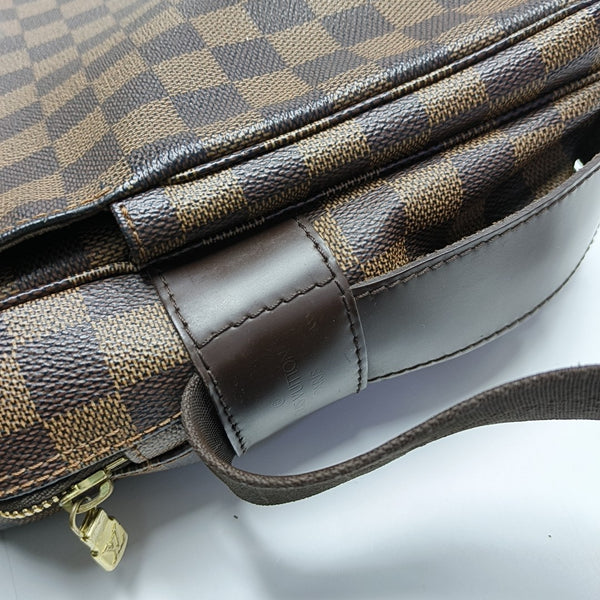 NAVIGLIO Damier Ebene Coated Canvas Brown