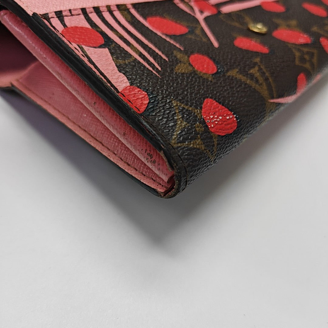 SARAH Monogram Coated Canvas Brown Wallet