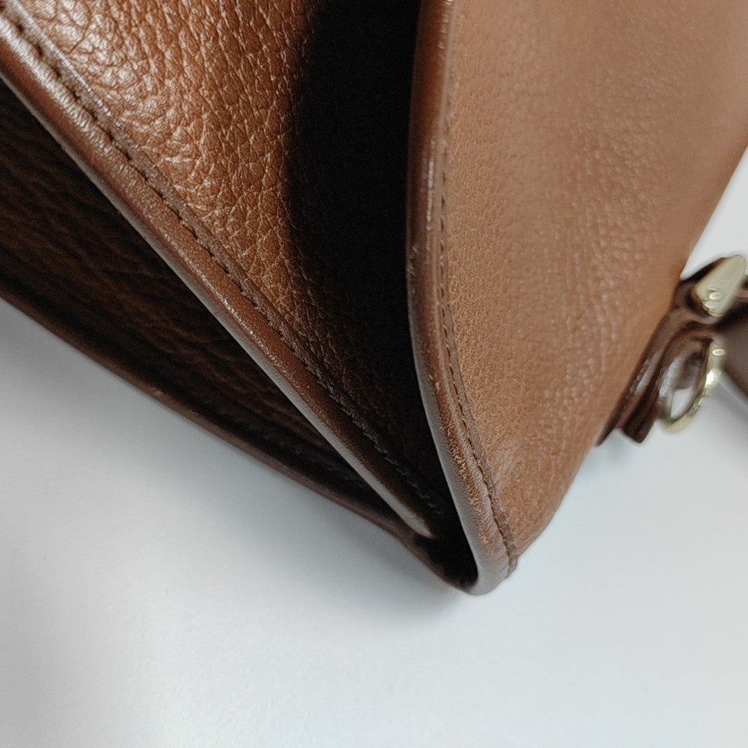 Calfskin Top Handle Bag Brown
