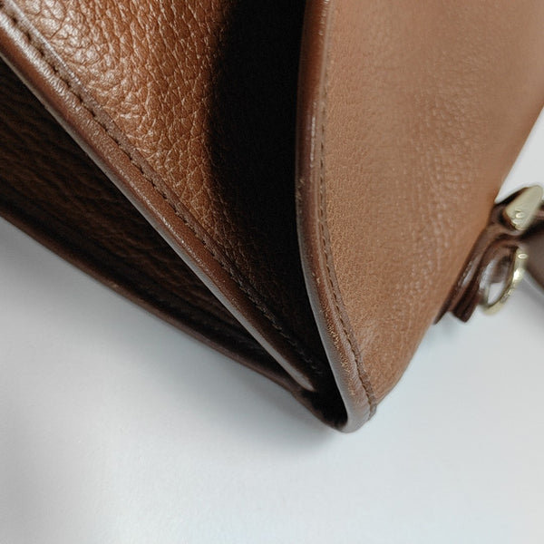 Calfskin Top Handle Bag Brown