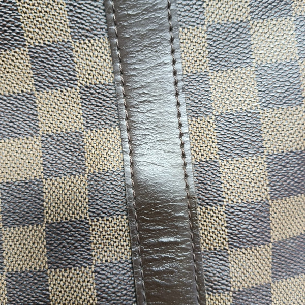 KEEPALL 55 Damier Ebene Coated Canvas Brown