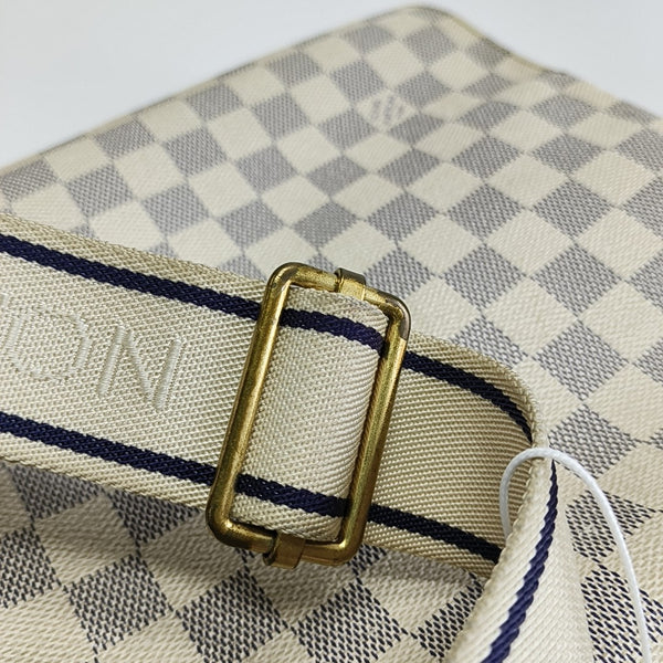 NAVIGLIO Damier Azur Coated Canvas White