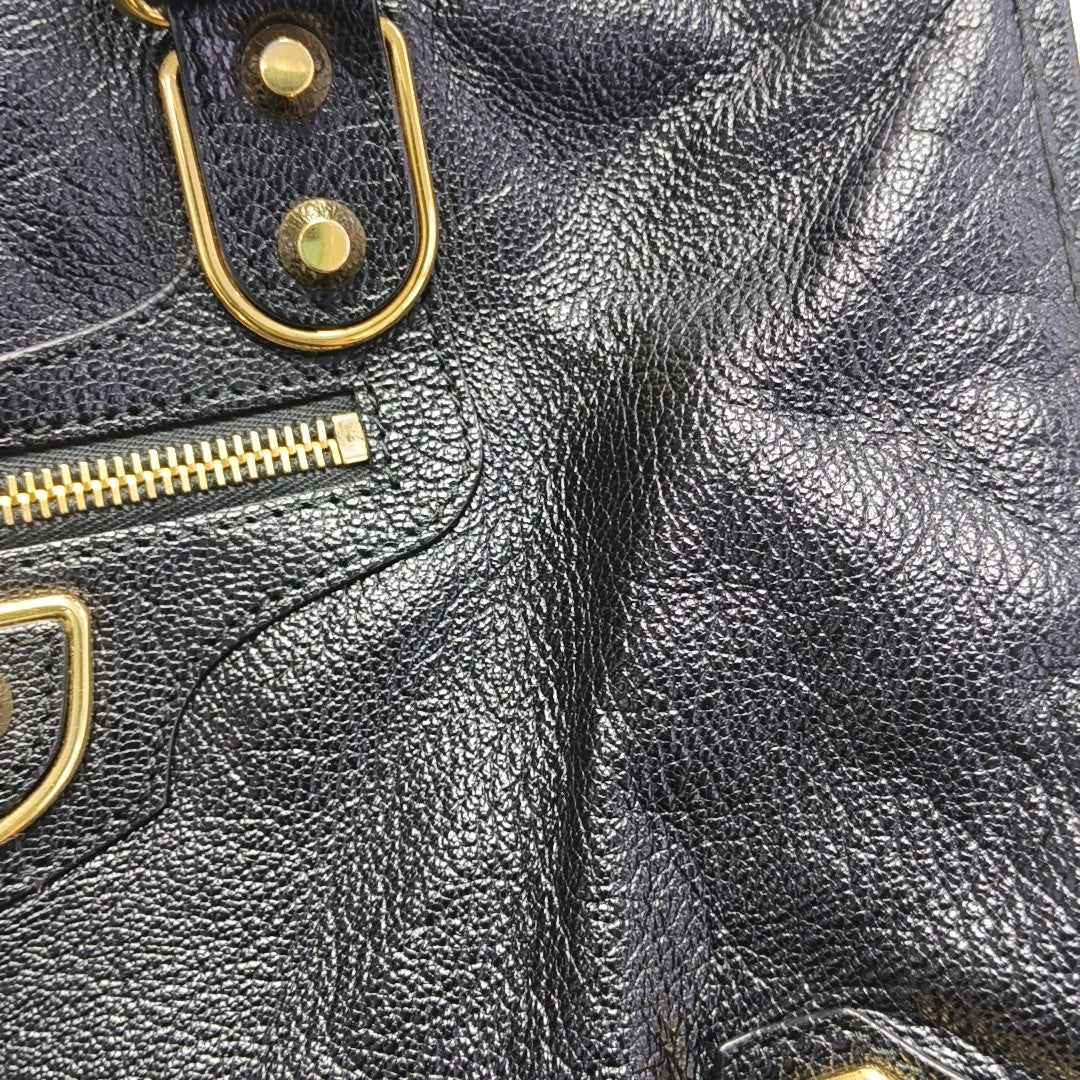 Classic Metallic Edge City Medium Lambskin Black
