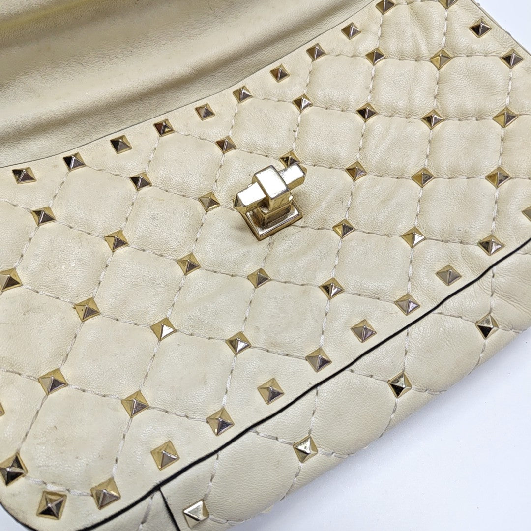 Spike Up Leather Beige