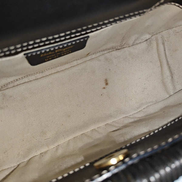 Straw Top Handle Bag Black
