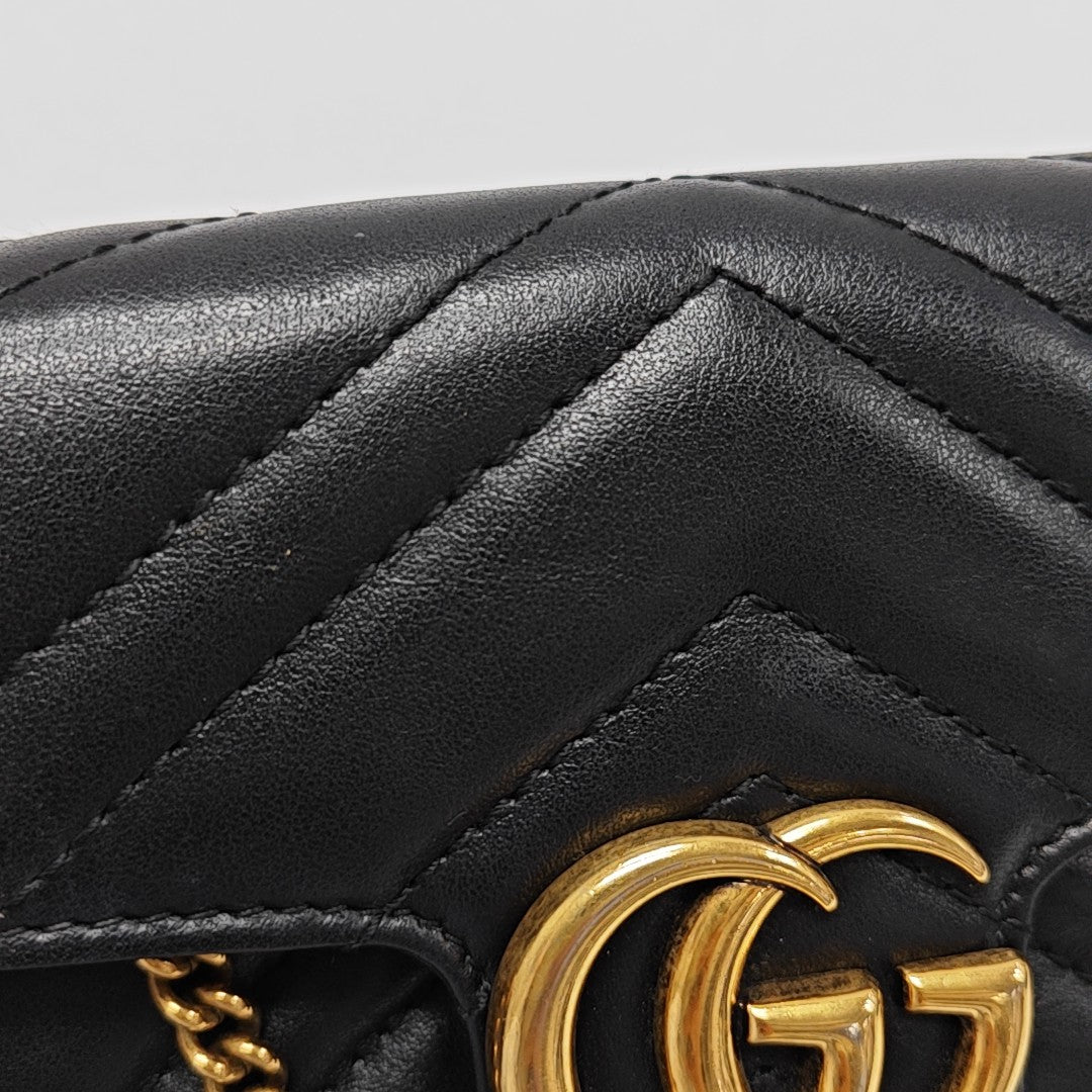 GG Marmont Mini Quilted Calfskin Black