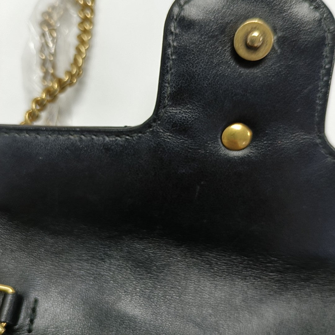 GG Marmont Mini Quilted Calfskin Black