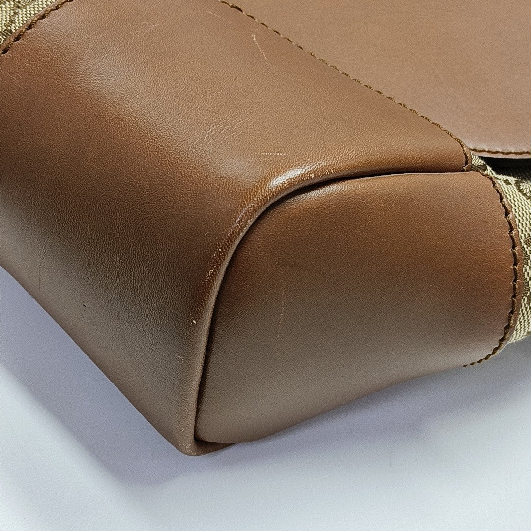 Monogram Canvas Shoulder Bag Brown
