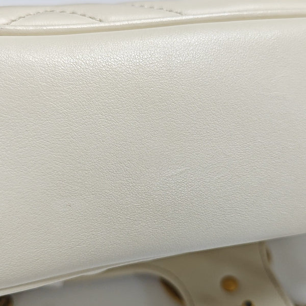 GG Marmont Medium Quilted Calfskin White