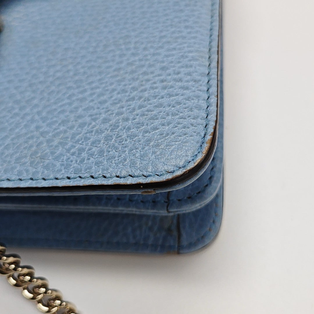 Interlocking G Small Calfskin Blue
