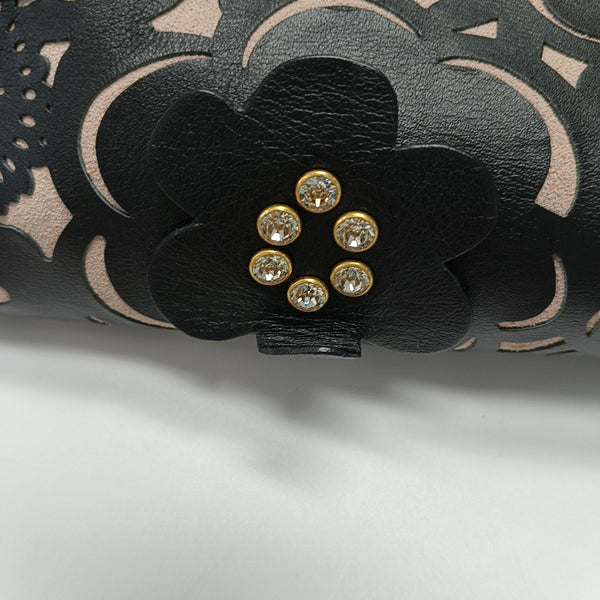 Leather Top Handle Bag Black