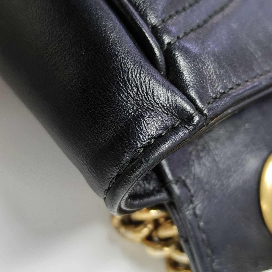 GG Marmont Small Quilted Calfskin Black