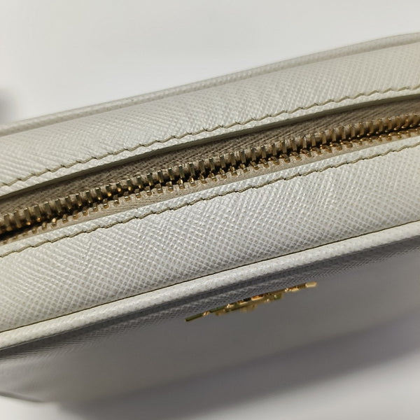Saffiano Calfskin Shoulder Bag White