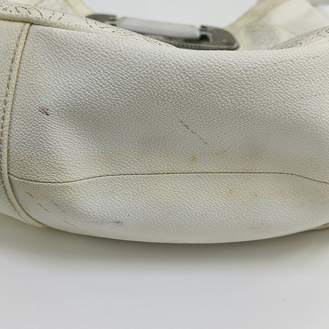 Monogram Calfskin Shoulder Bag White