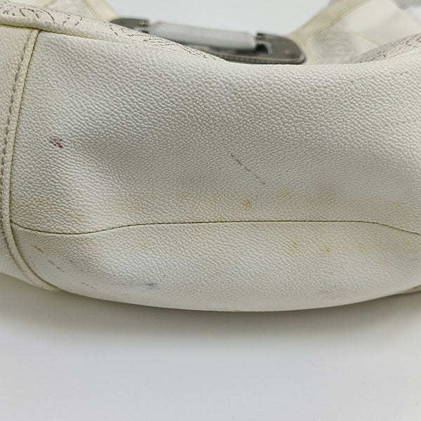 Monogram Calfskin Shoulder Bag White
