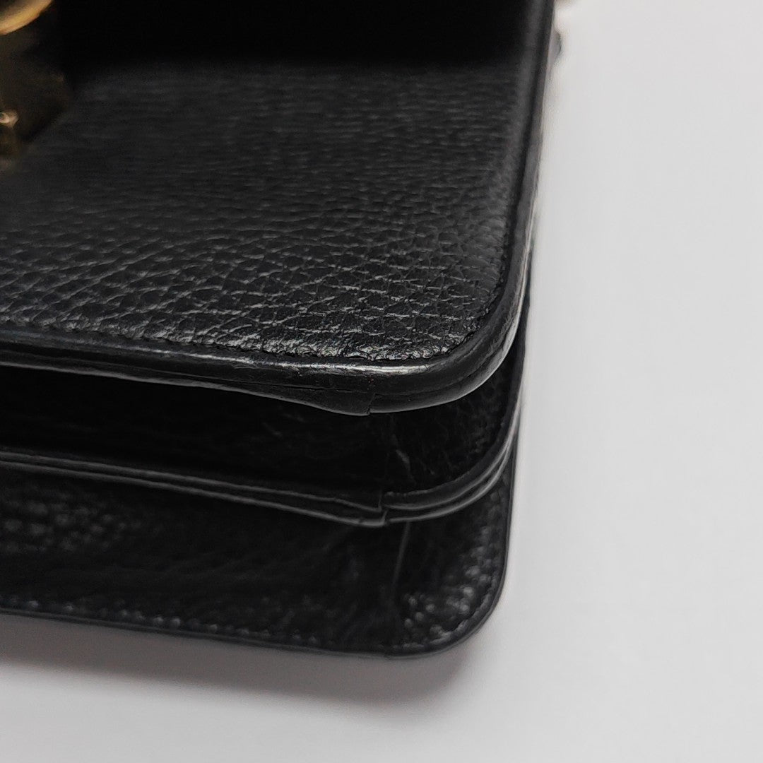 Interlocking G Small Calfskin Black