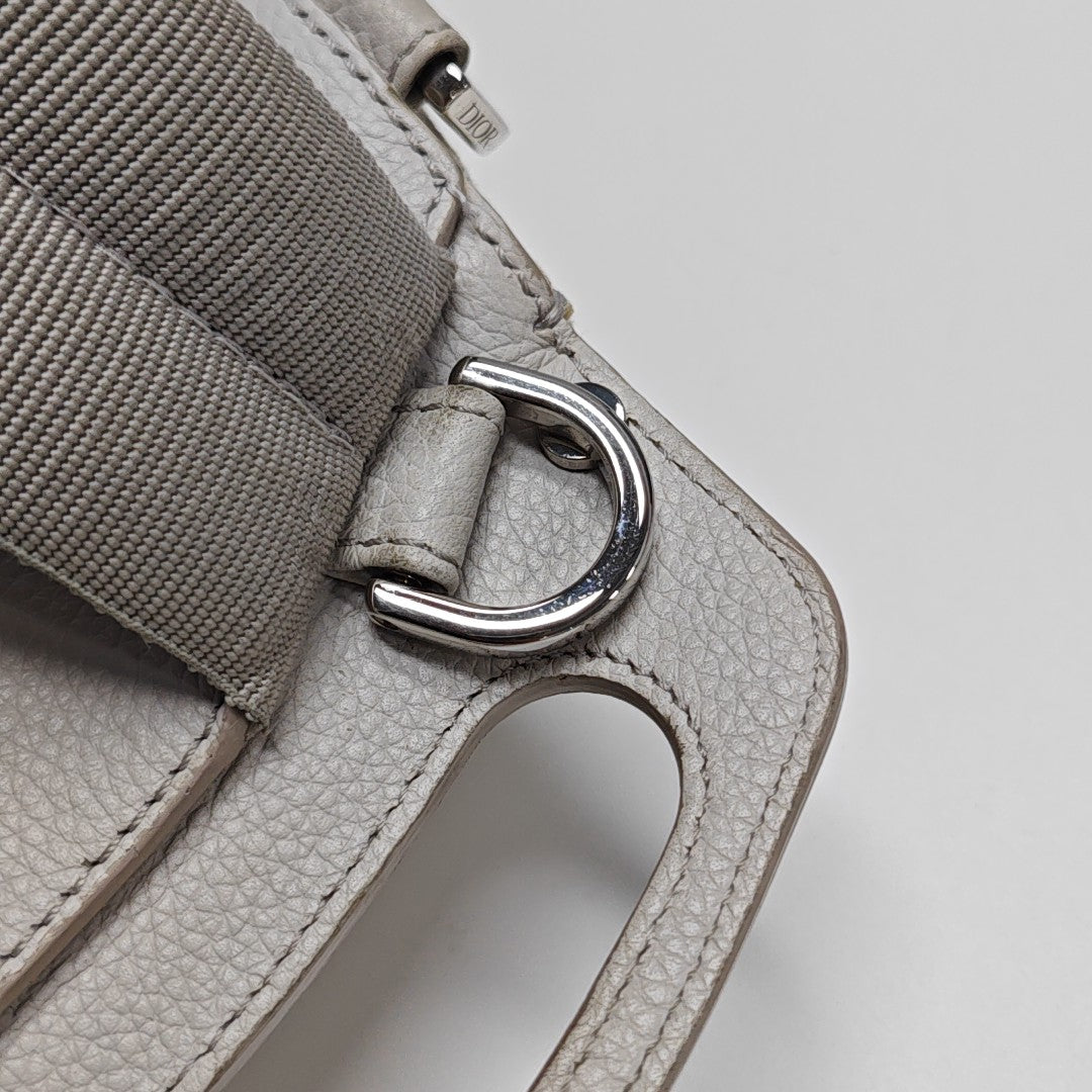 Saddle Mini Piel de Becerro Blanco
