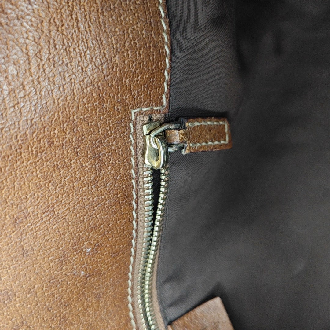 Monogram Canvas Top Handle Bag Brown