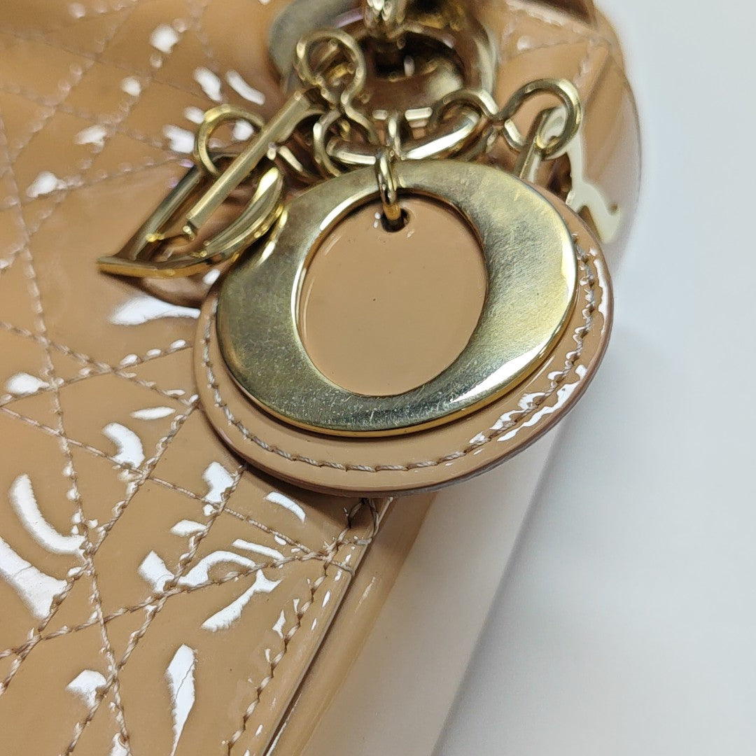 Lady Dior Mini Cannage Patent Leather Pink