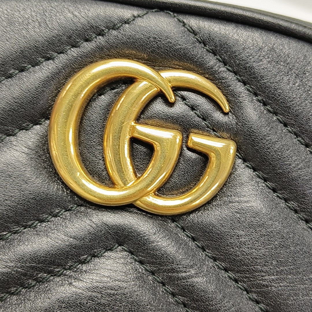 GG Marmont Super Mini Quilted Calfskin Black