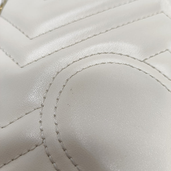 GG Marmont Mini Quilted Calfskin White