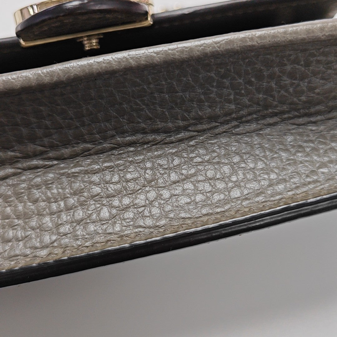 Interlocking G Small Calfskin Gray