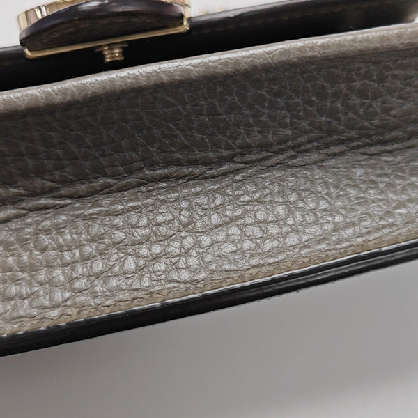 Interlocking G Small Calfskin Gray