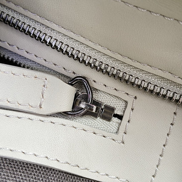 Coated Canvas Top Handle Bag Gray