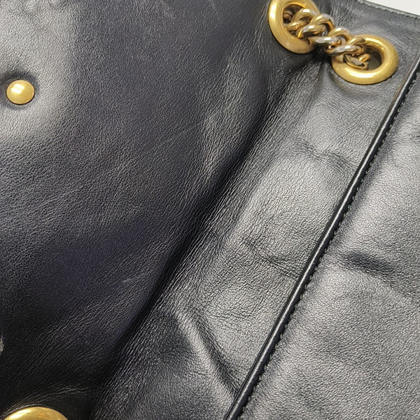 GG Marmont Medium Quilted Calfskin Black