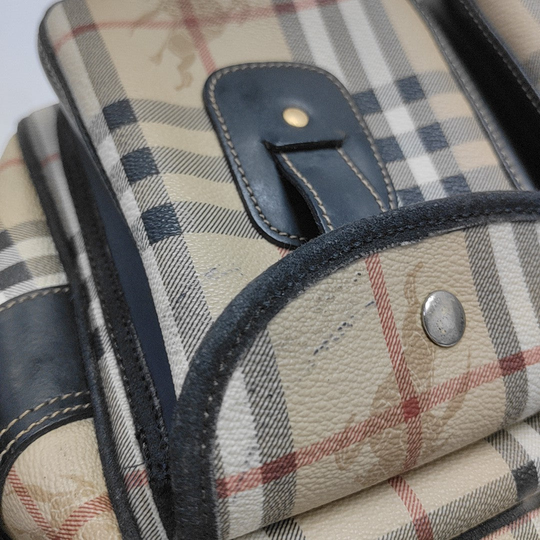 Coated Canvas Shoulder Bag Beige