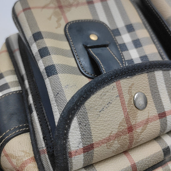 Coated Canvas Shoulder Bag Beige