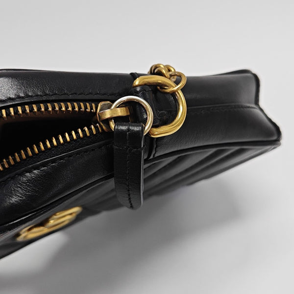 GG Marmont Mini Quilted Calfskin Black