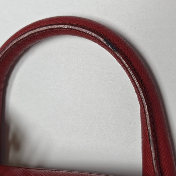Saffiano Calfskin Shoulder Bag Red