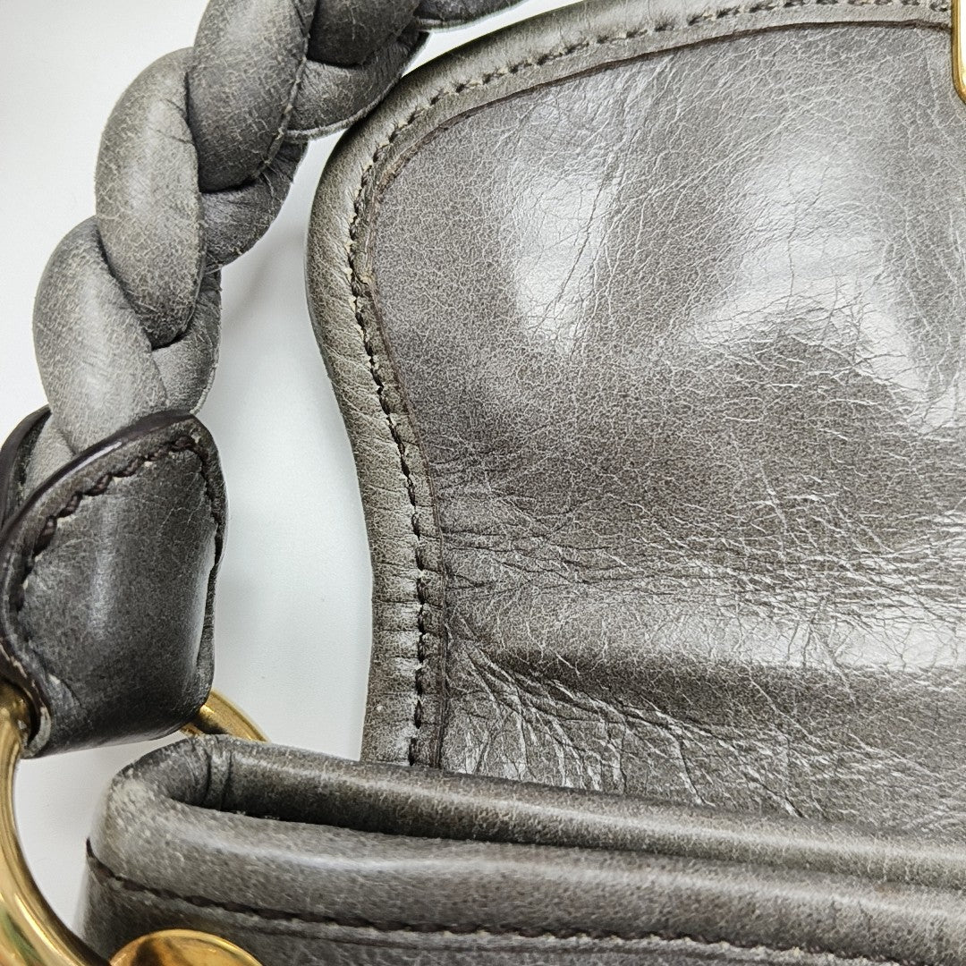 Miu Coffer Quilted Lambskin Gray