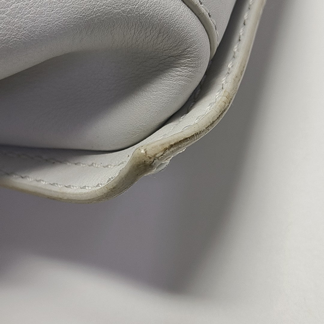Quilted Calfskin Tote Bag White