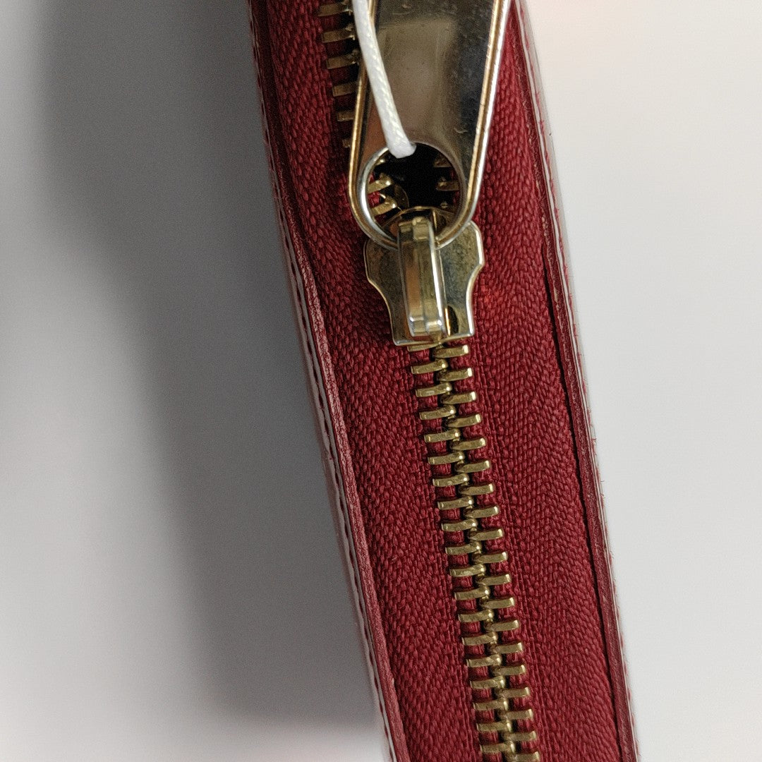 ZIPPY Monogram Patent Calfskin Red Wallet