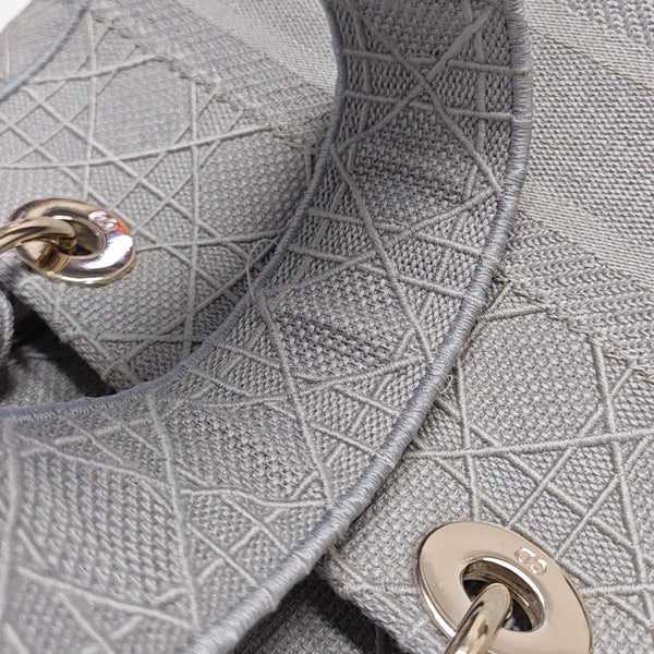 Lady D-Lite Medium Cannage Canvas Gray