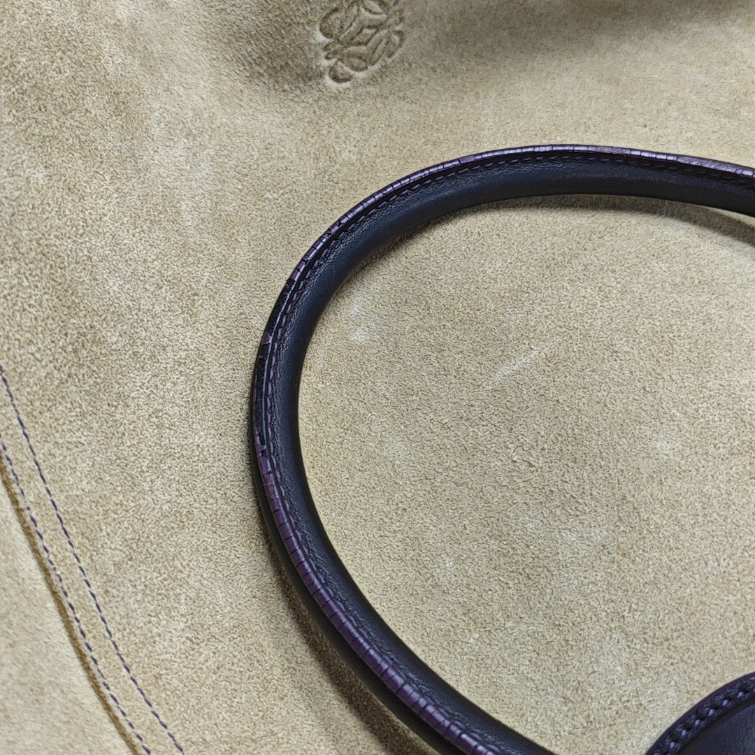 Suede Top Handle Bag Beige