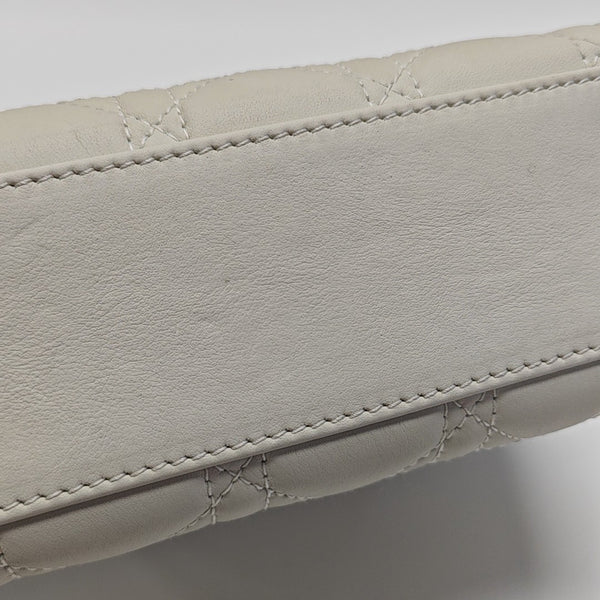 Lady Dior Mini Cannage Lambskin White