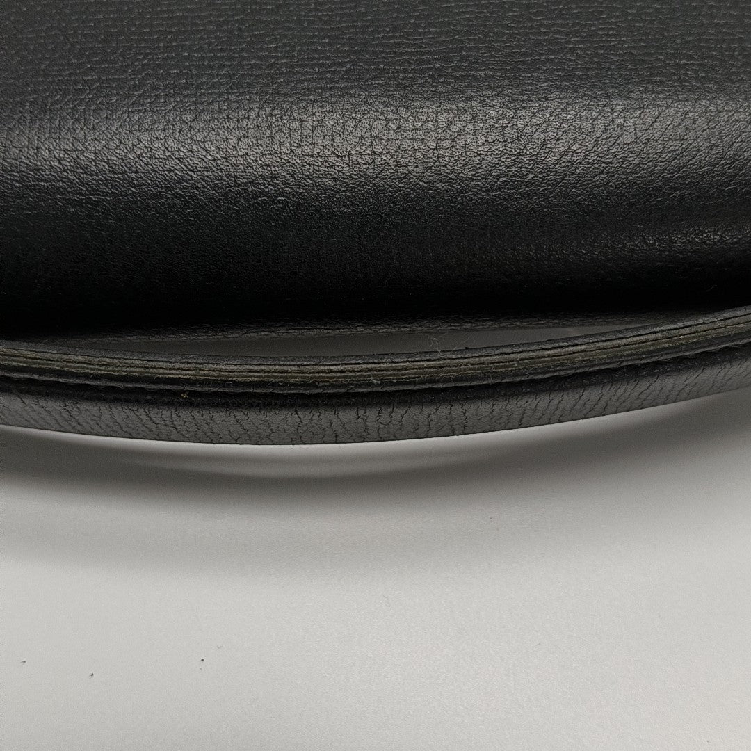 Leather Top Handle Bag Black