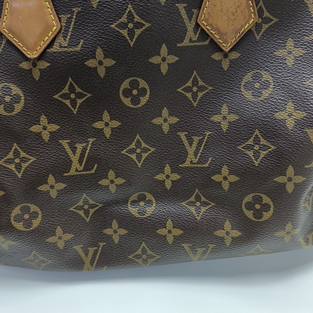 SPEEDY 30 Monogram Coated Canvas Brown